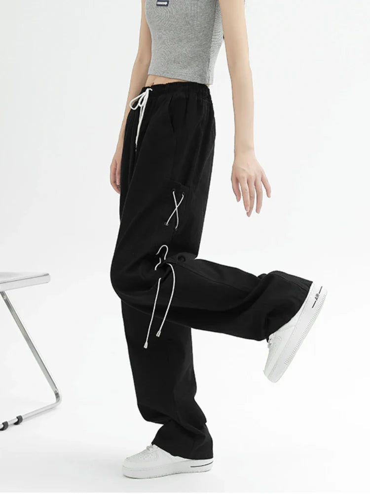 Hippie Harajuku Green Cargo American Vintage Streetwear Oversize Pant