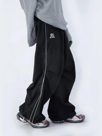 Techwear Black Baggy Sweatpants Vintage Streetwear Oversized Jogging Pant