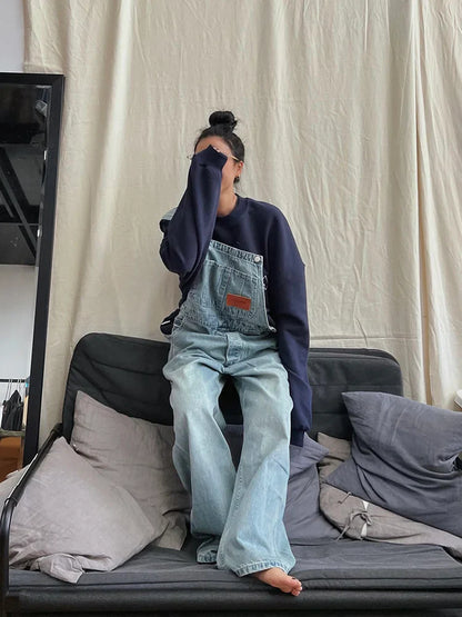 Vintage Kpop Baggy Hippie Denim Overalls Harajuku Korean Streetwear Oversize Cargo Pant