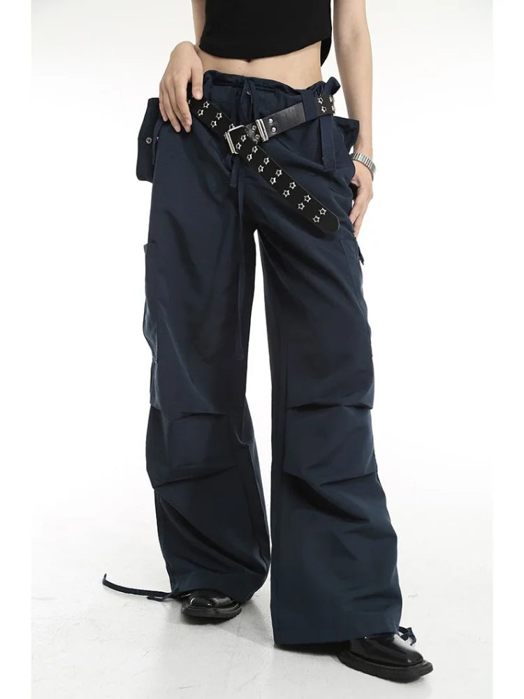 Retro Y2K Cargo Women High Street Drawstring Wide Leg Aesthetic Pant