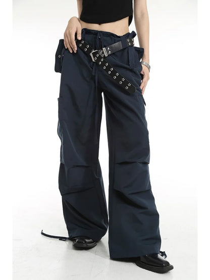 Retro Y2K Cargo Women High Street Drawstring Wide Leg Aesthetic Pant