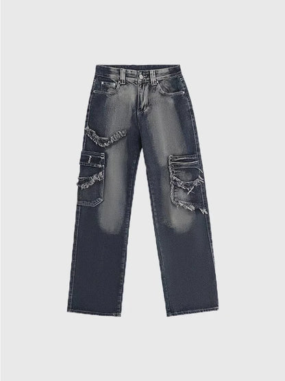 Vintage Streetwear Baggy Cargo Hippie Grunge Distressed Oversized Korean Pant