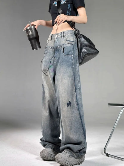 Grunge Korean Style 90s Baggy Women Vintage Y2K Oversize Denim Pant