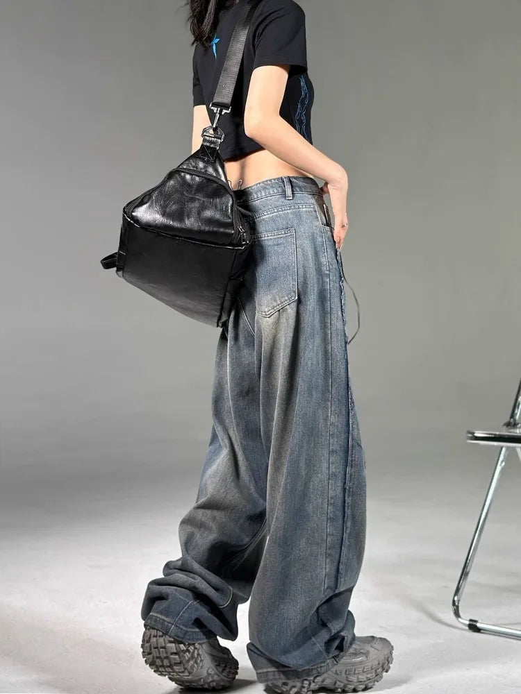 Grunge Korean Style 90s Baggy Women Vintage Y2K Oversize Denim Pant