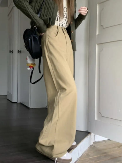 Khaki Oversize Y2K Cargo Harajuku Baggy Kpop High Waist Slacks Pant