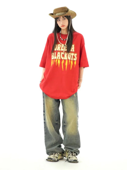 Distressed Baggy Women Y2K Grunge Vintage Oversize Wide Leg Pant