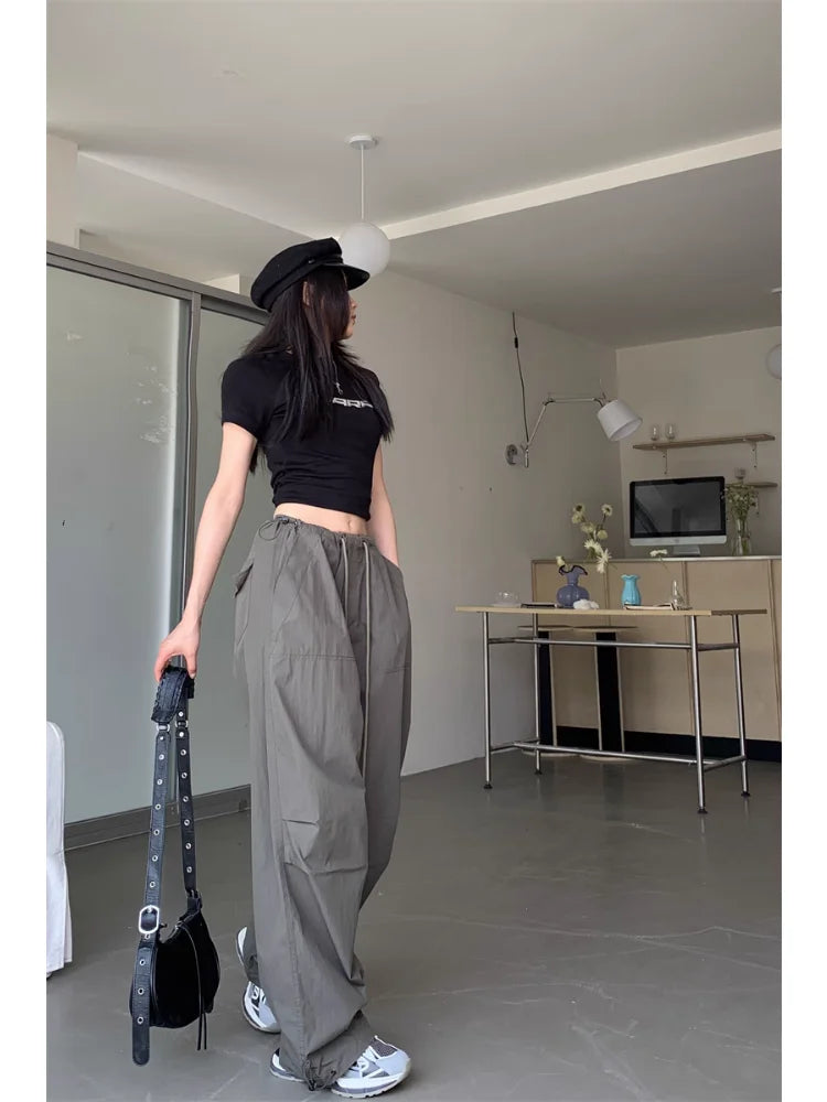 Y2K Vintage Cargo American Retro Baggy Sweatpants Oversized Kpop Hippie Pant