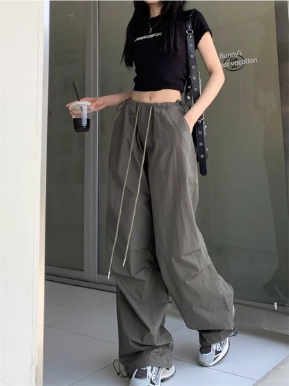 Y2K Vintage Cargo American Retro Baggy Sweatpants Oversized Kpop Hippie Pant