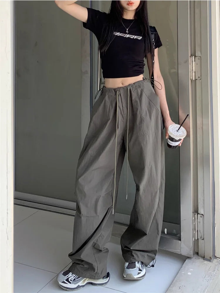 Y2K Vintage Cargo American Retro Baggy Sweatpants Oversized Kpop Hippie Pant