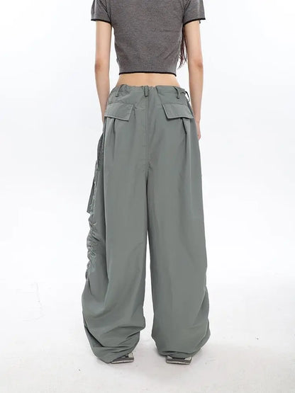 Y2K Vintage Parachute Cargo Gyaru Oversize Gorpcore Baggy Trendy Streetwear Pant