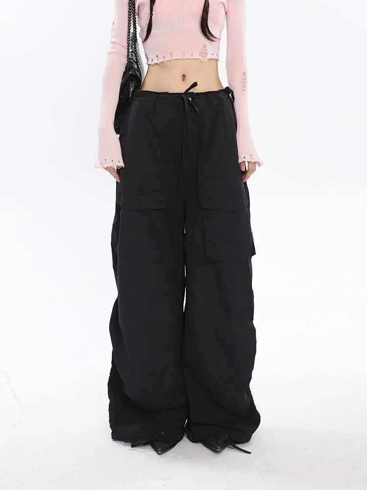 Y2K Vintage Parachute Cargo Gyaru Oversize Gorpcore Baggy Trendy Streetwear Pant