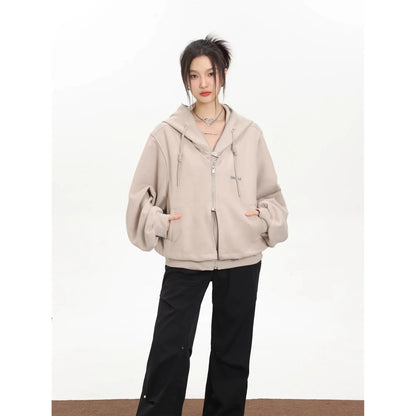 Winter Loose Letter Print Warm Padded Fashion Casual Stylish Hoodie