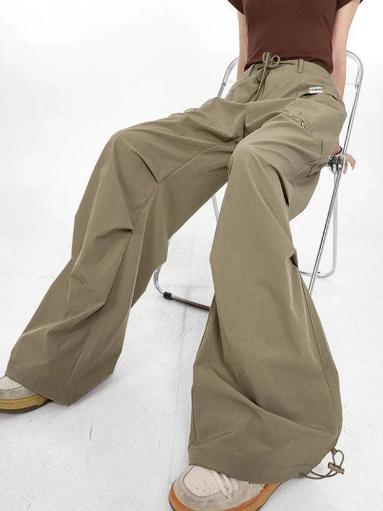 Y2K Japanese Brown Gorpcore Baggy Parachute Vintage Sweatpant