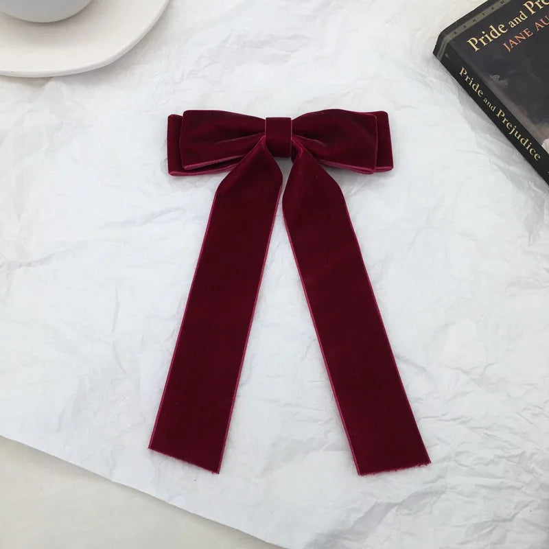 Velvet Bow Hair Clips - Christmas Hair Accessory for Women