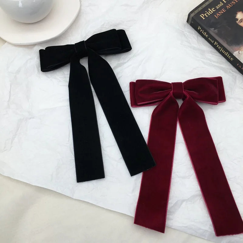 Velvet Bow Hair Clips - Christmas Hair Accessory for Women