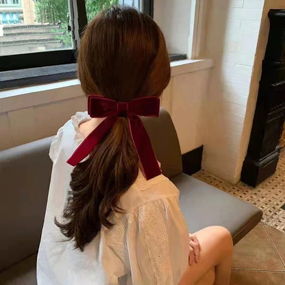 Velvet Bow Hair Clips - Christmas Hair Accessory for Women