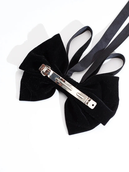 Vintage Solid Color Head Bow - Christmas Hair Accessory for Women