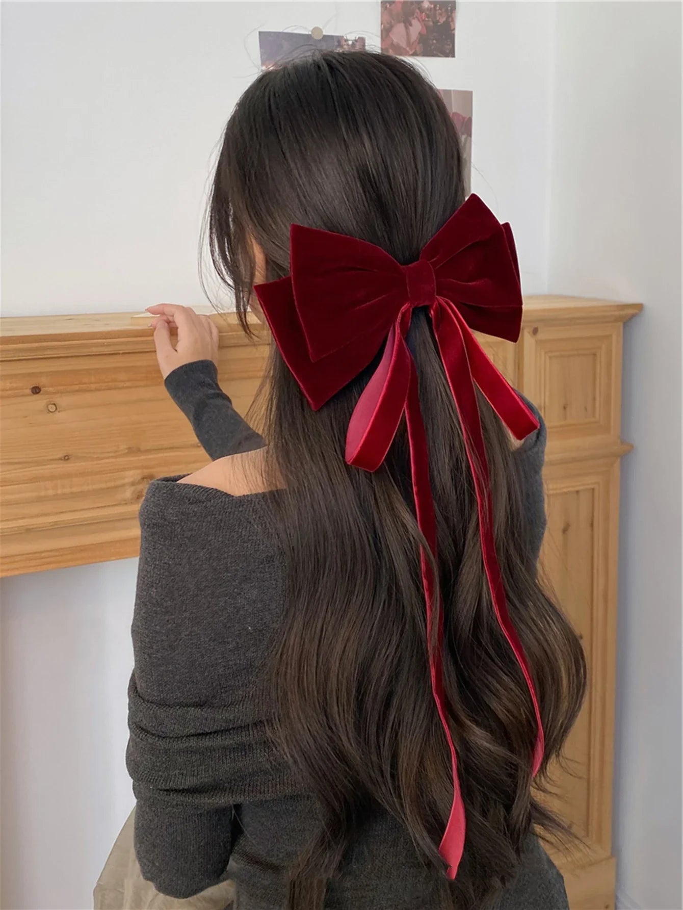 Vintage Solid Color Head Bow - Christmas Hair Accessory for Women