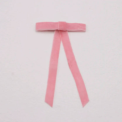 PU Leather Bow Long Ribbon Duckbill Clip Christmas Hair Accessory