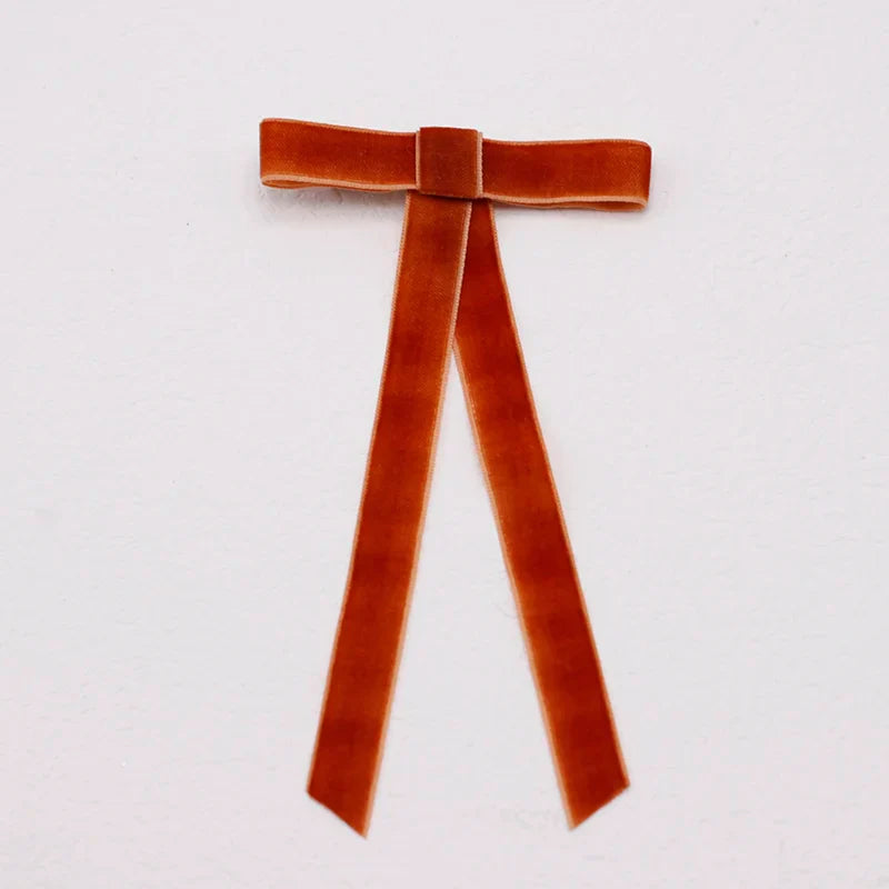 PU Leather Bow Long Ribbon Duckbill Clip Christmas Hair Accessory