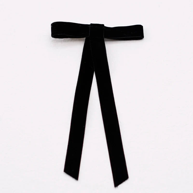 PU Leather Bow Long Ribbon Duckbill Clip Christmas Hair Accessory