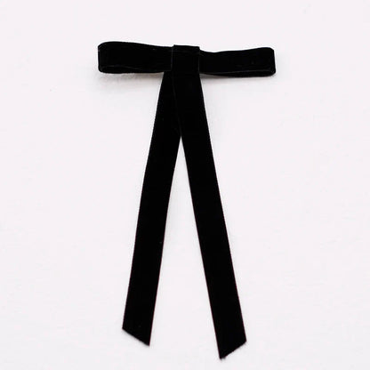 PU Leather Bow Long Ribbon Duckbill Clip Christmas Hair Accessory