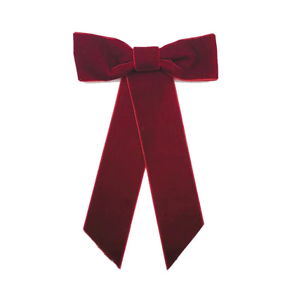 Velvet Ribbon Top Clip - Christmas Hair Accessory for Women