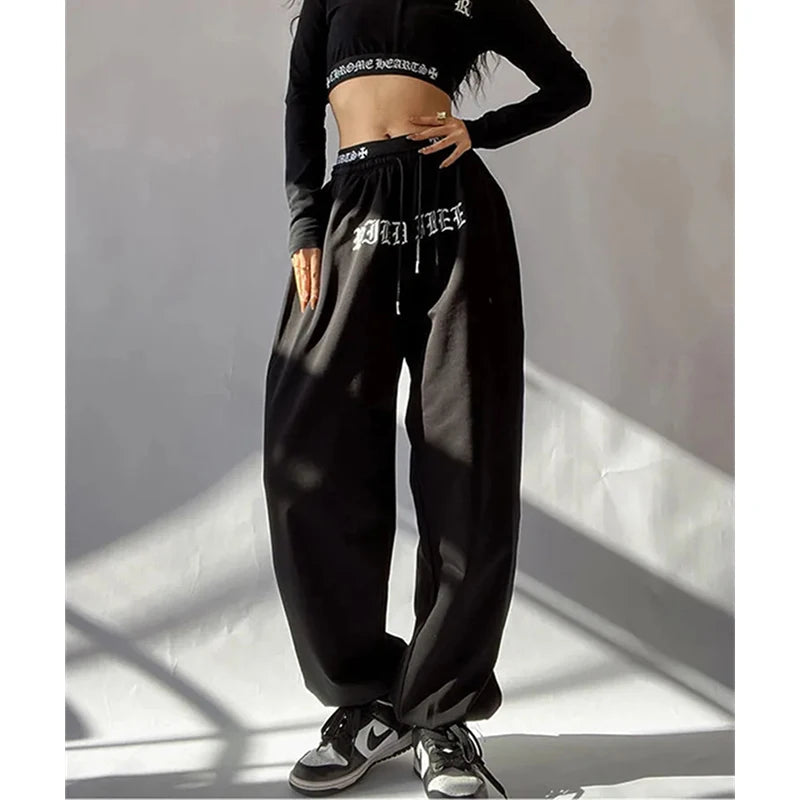 Oversized  Y2K  Streetwear  Wide Leg Letter Print Sweatpants