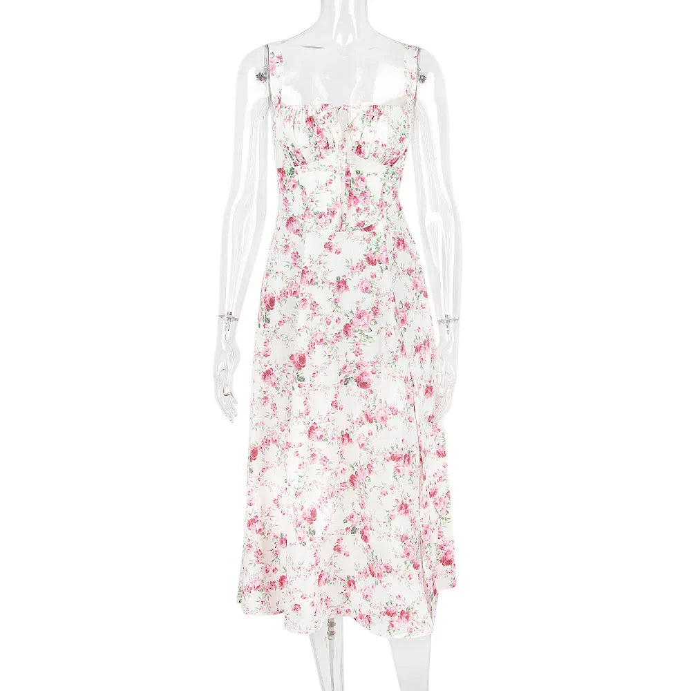 DressBetty - 2024 Elegant Lace-up High Split Long Lace Dress