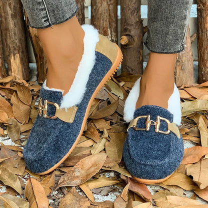 New Women Snow Flats Boots Winter Warm Plush Outdoor Boots Women Winter Casual Flats Shoes Women Fashion Flat Comfortable Shoes