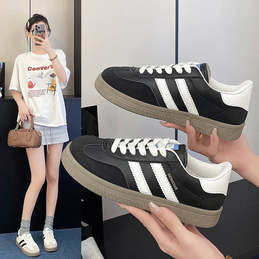 Niche retro German training shoes for women ins fashion breathable casual shoes 2024 summer new soft sole