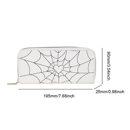 Novelty Halloween Gothic Coffin Shape Spider Web Sling PU Leather Bag