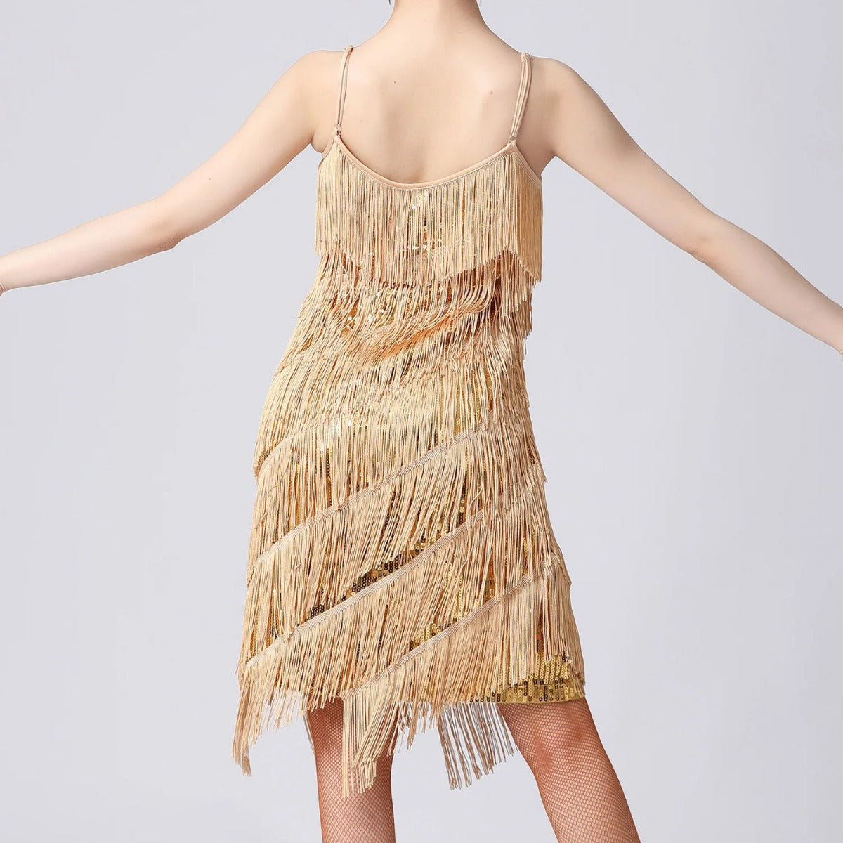 Sexy Tassel Sequin Spaghetti Strap Cocktail Dress