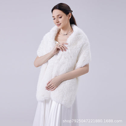 Bridal Wedding Faux-fur Dress Long Winter Scarf