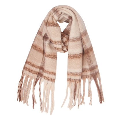 New Autumn Winter Thickened Coarse-tassel Plaid Warm Scarf