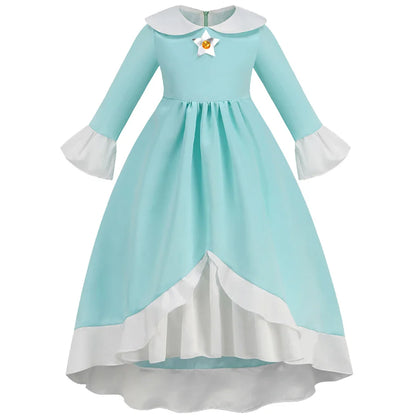 Princess Cosplay Peach Dress Accessories Halloween Role Play Carnival Birthday Kid Costume