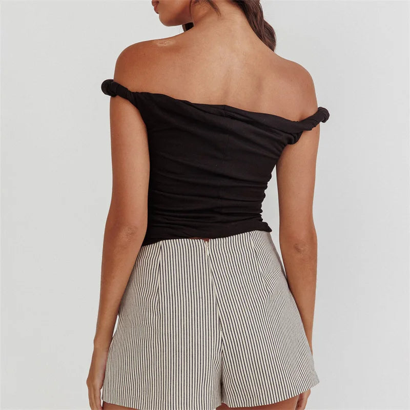 Slim Fit Solid Color Strapless