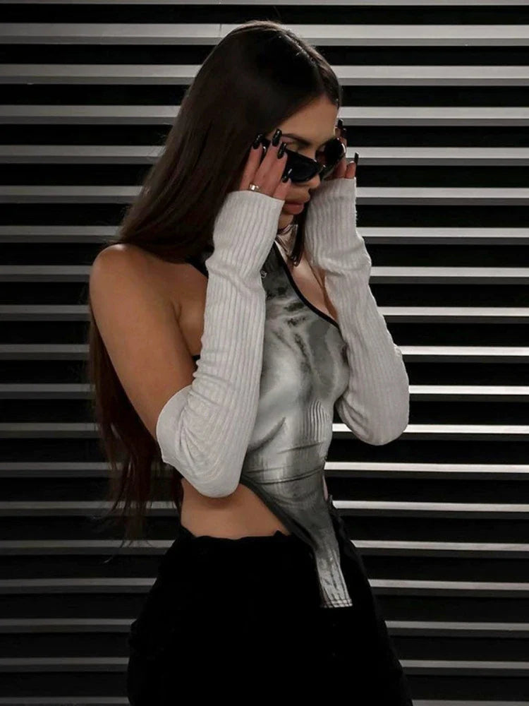 Pullover Sleeveless Print Sheer Top