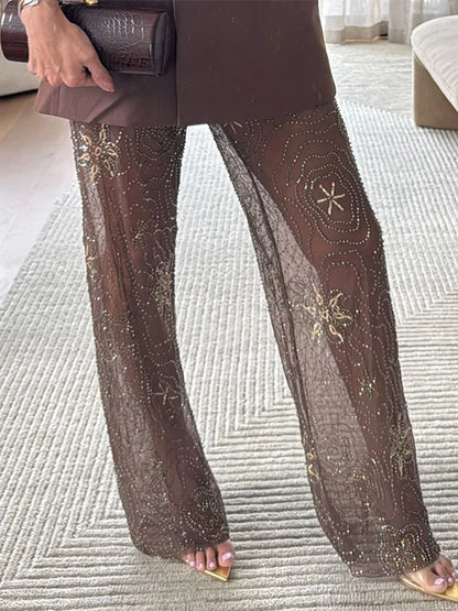 Leopard Mesh Patchwork Maxi Dress