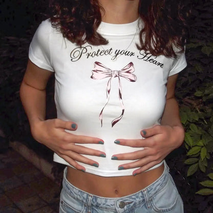 Letter Print Slim Fit Crop Top