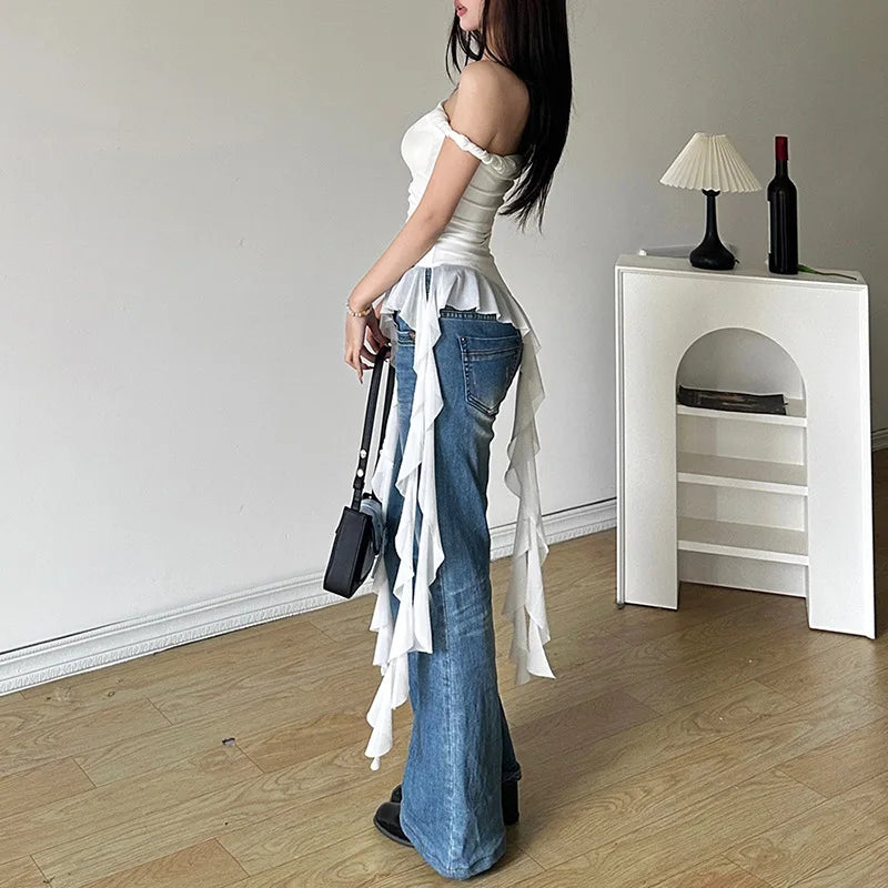 Tassel One Shoulder Trendy Strapless