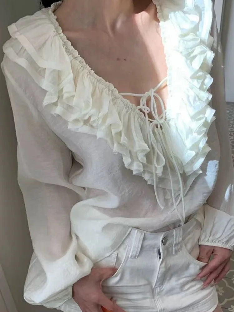 Summer Multi-color Layered Decoration Blouse