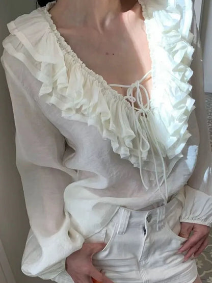 Summer Multi-color Layered Decoration Blouse