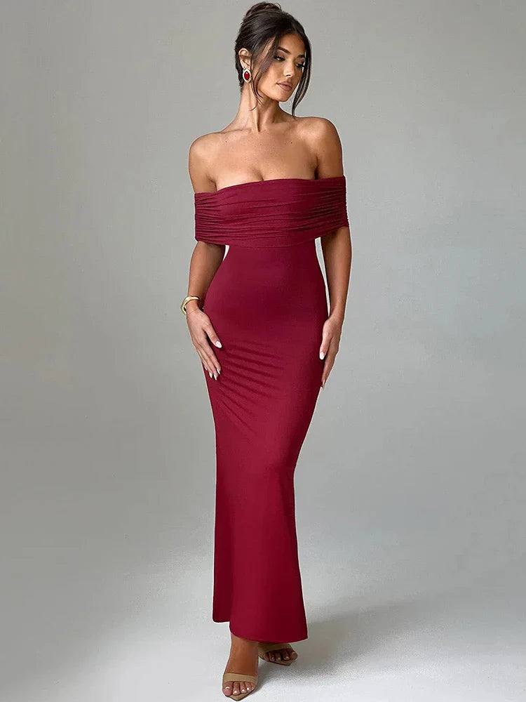 Strapless Backless Bodycon Maxi Party Dress