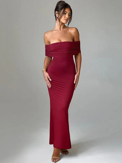 Strapless Backless Bodycon Maxi Party Dress