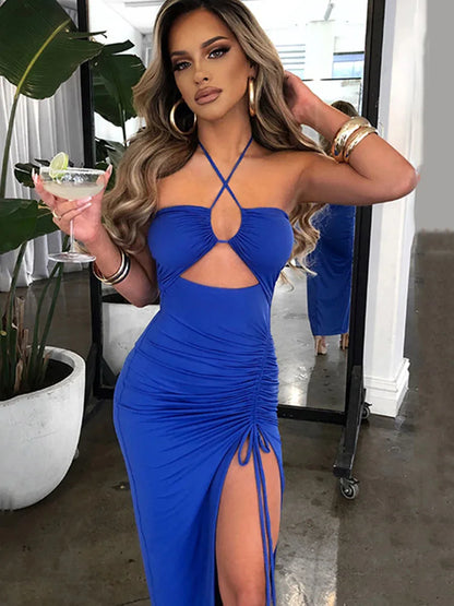 Sleeveless Sexy Backless Slim Midi Dress