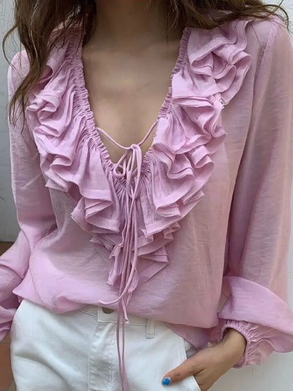 Summer Multi-color Layered Decoration Blouse