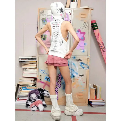 Skeleton Print Slim Hoodie