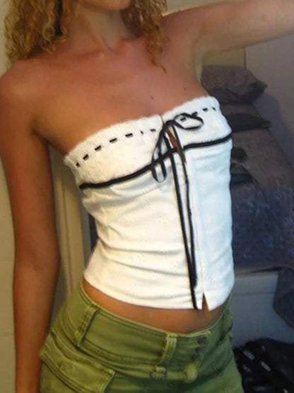 Jacquard Buckle Corset Strapless