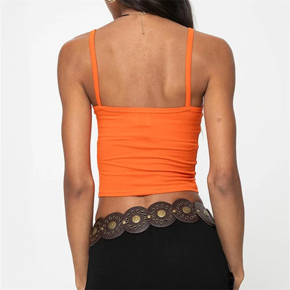 Floral Spaghetti Strap Scoop Neck Streetwear Cami Top